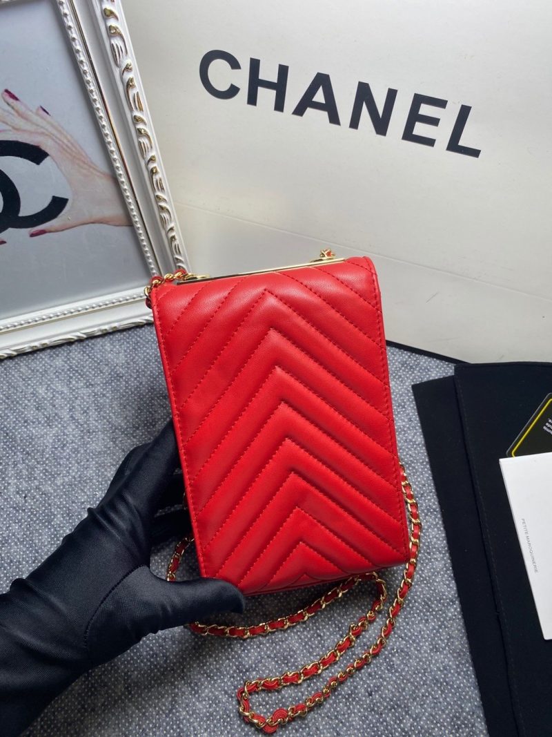 CHL Chevron Trendy CHL Phone Red Bag For Women 18cm/7in - Image 5