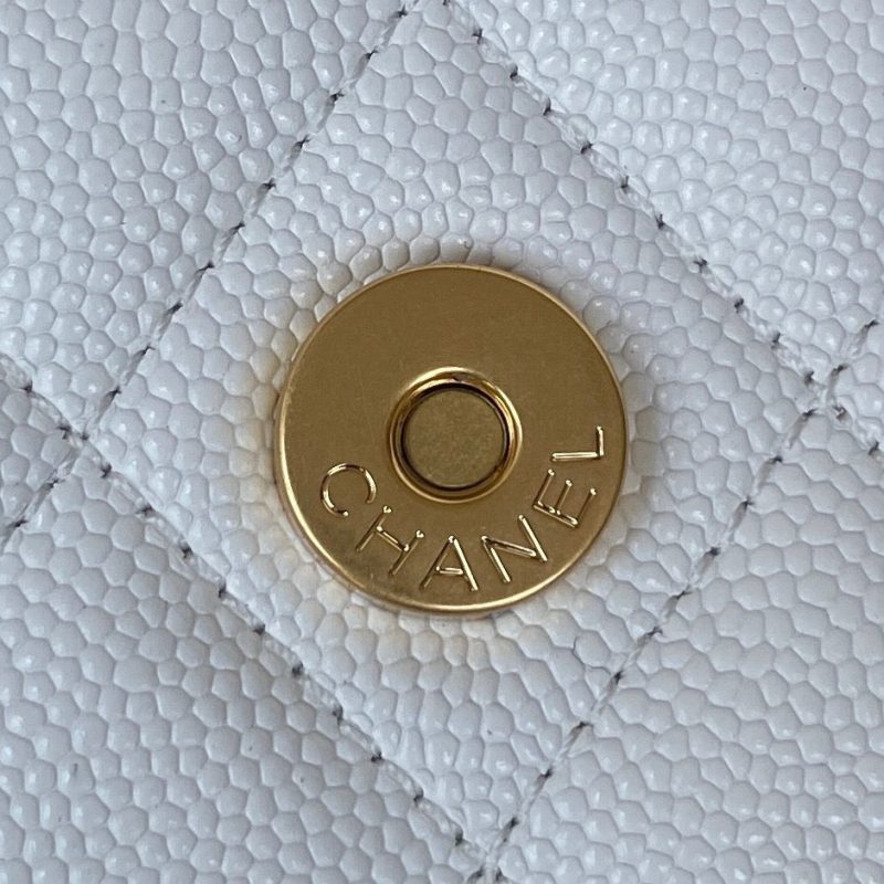 CHL Clutch With Chain Gold Hardware Grained Shinny White For Women, Women’s Handbags, Shoulder Bags 4.7in/12cm AP2857 - Image 8