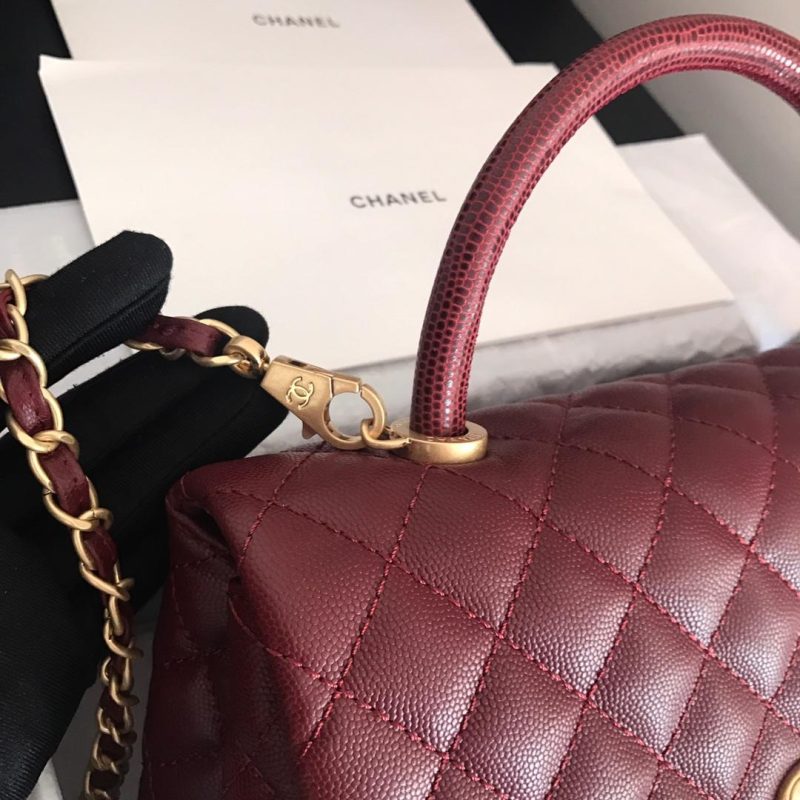 CHLHandbag With Top Handle Dark Red For Women 11in/28cm - Image 8