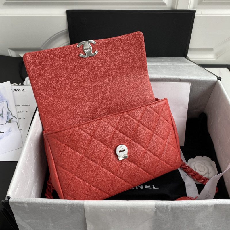 CHLFlap Bag Red Hardware Grained Red For Women, Women’s Handbags, Shoulder Bags 9.4in/24cm AS2303 - Image 5