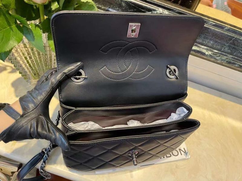 CHL Classic Flap Bag Medal Hardware Black For Women 9.8in/25cm - Image 2