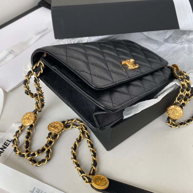 CHL Clutch With Chain Gold Hardware Black For Women, Women’s Handbags, Shoulder Bags 7.1in/18cm AP2860 - Image 9