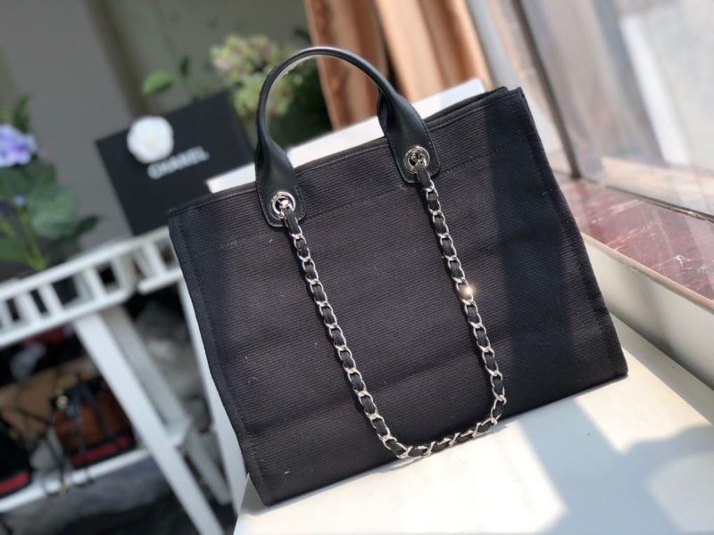 CHL Deauville Tote Canvas Bag Black For Women, Women’s Handbags, Shoulder Bags 15in/38cm A66941 - Image 3
