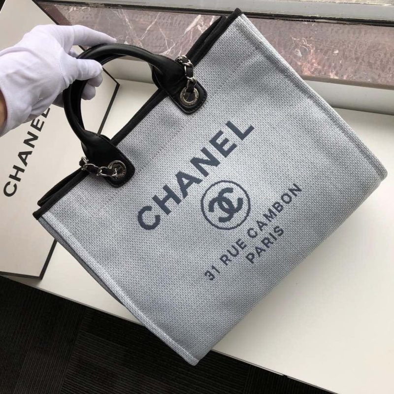 CHL Deauville Tote 38cm White Gray For Women A66941 - Image 5