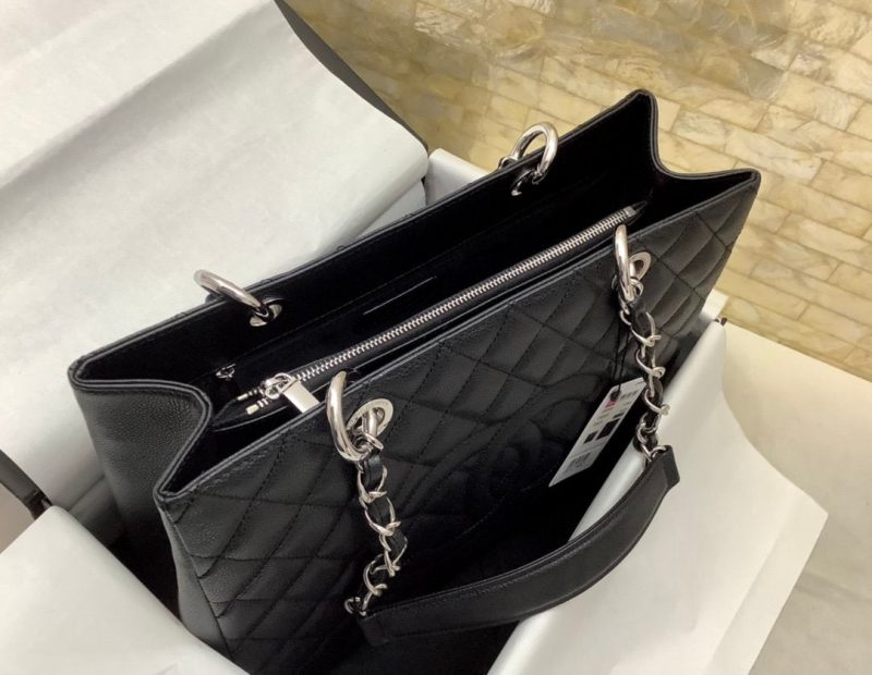 CHL Classic Tote Bag Silver Hardware Black For Women 13.3in/34cm - Image 2