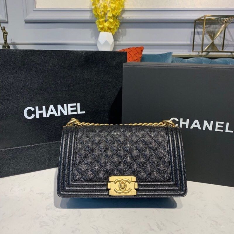 CHL Boy Handbag Gold Toned Hardware Black For Women, Women’s Bags, Shoulder And Crossbody Bags 9.8in/25cm A67086 - Image 2