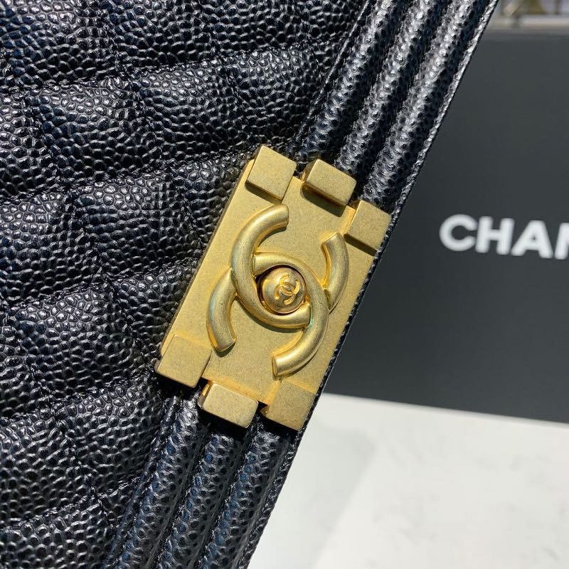 CHL Boy Handbag Gold Toned Hardware Black For Women, Women’s Bags, Shoulder And Crossbody Bags 9.8in/25cm A67086 - Image 8