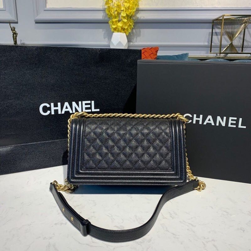 CHL Boy Handbag Gold Toned Hardware Black For Women, Women’s Bags, Shoulder And Crossbody Bags 9.8in/25cm A67086 - Image 5