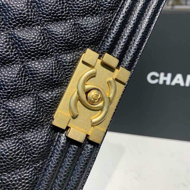CHL Boy Handbag Gold Toned Hardware Black For Women, Women’s Bags, Shoulder And Crossbody Bags 9.8in/25cm A67086 - Image 6