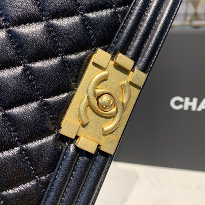 CHL Boy Handbag Gold Toned Hardware Black For Women, Women’s Bags, Shoulder And Crossbody Bags 9.8in/25cm A67086 - Image 4