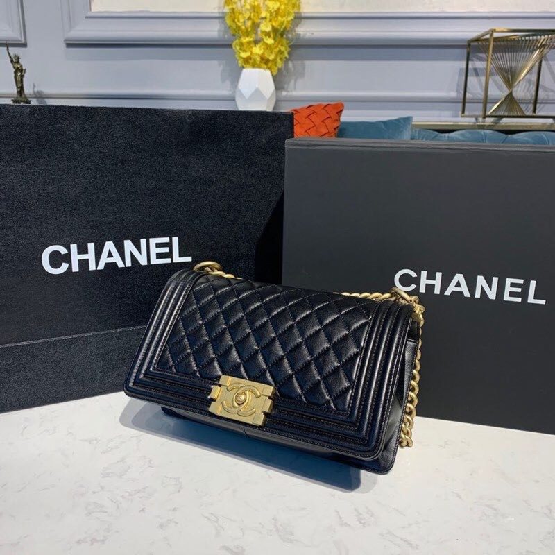 CHL Boy Handbag Gold Toned Hardware Black For Women, Women’s Bags, Shoulder And Crossbody Bags 9.8in/25cm A67086 - Image 7
