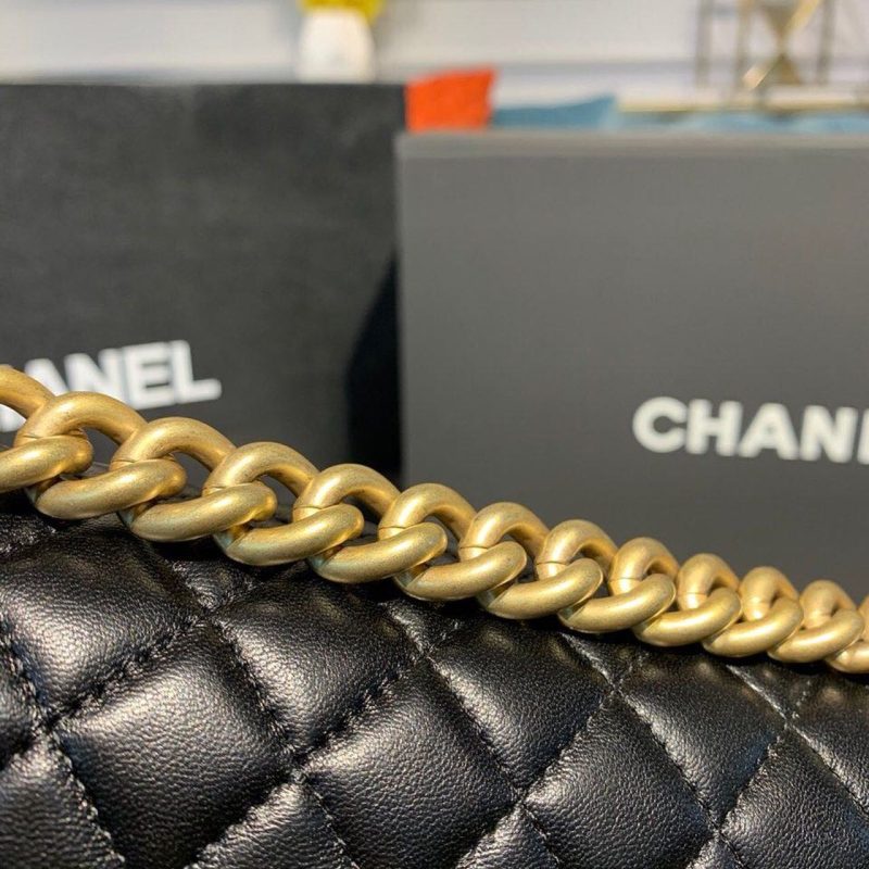 CHL Boy Handbag Gold Toned Hardware Black For Women, Women’s Bags, Shoulder And Crossbody Bags 9.8in/25cm A67086 - Image 8