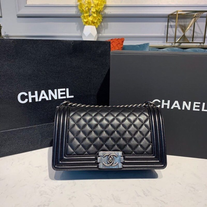 CHL Boy Handbag Silver Hardware Black For Women, Women’s Bags, Shoulder And Crossbody Bags 9.8in/25cm A67086 - Image 2