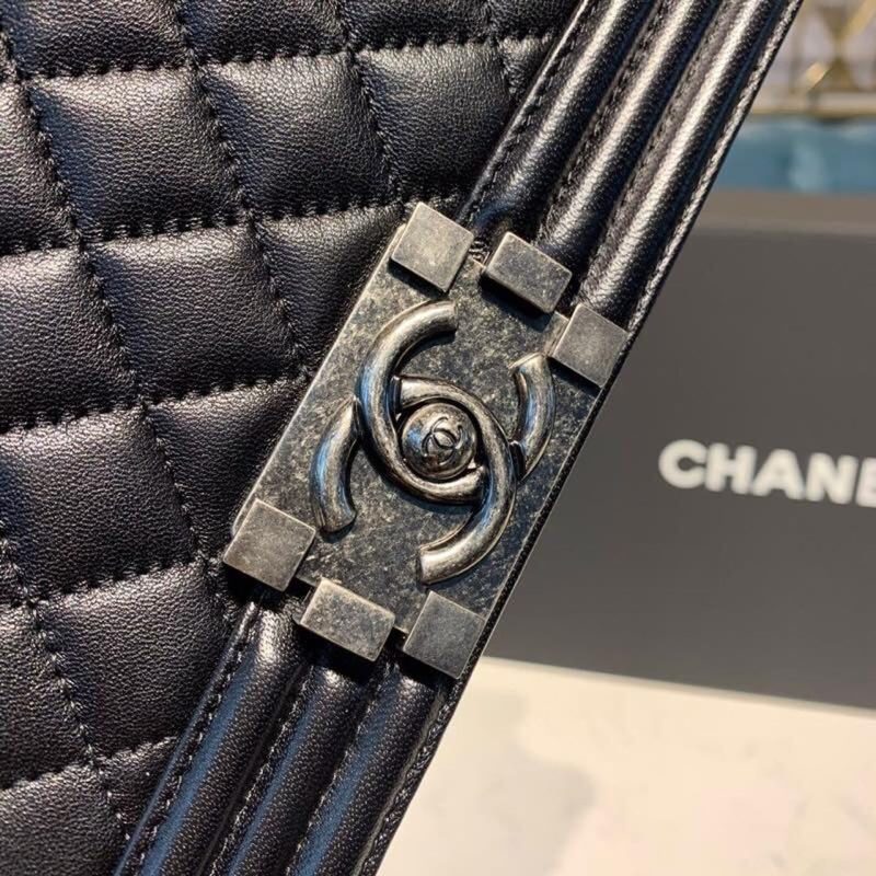 CHL Boy Handbag Silver Hardware Black For Women, Women’s Bags, Shoulder And Crossbody Bags 9.8in/25cm A67086 - Image 3