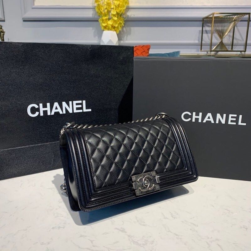 CHL Boy Handbag Silver Hardware Black For Women, Women’s Bags, Shoulder And Crossbody Bags 9.8in/25cm A67086 - Image 4