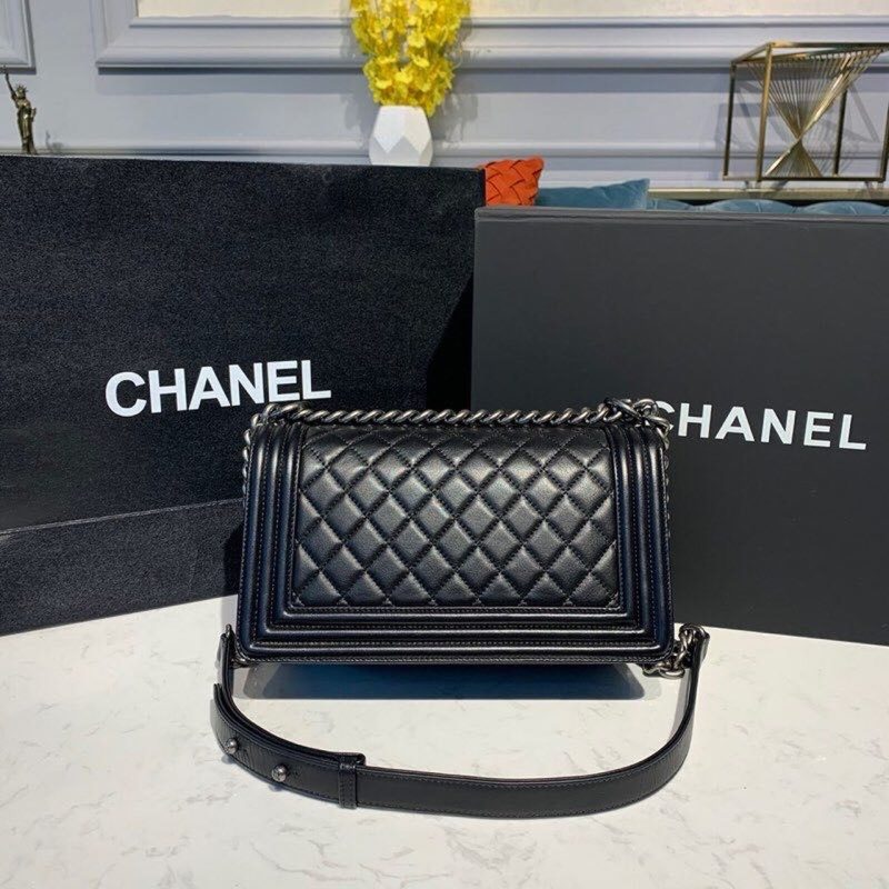 CHL Boy Handbag Silver Hardware Black For Women, Women’s Bags, Shoulder And Crossbody Bags 9.8in/25cm A67086 - Image 5