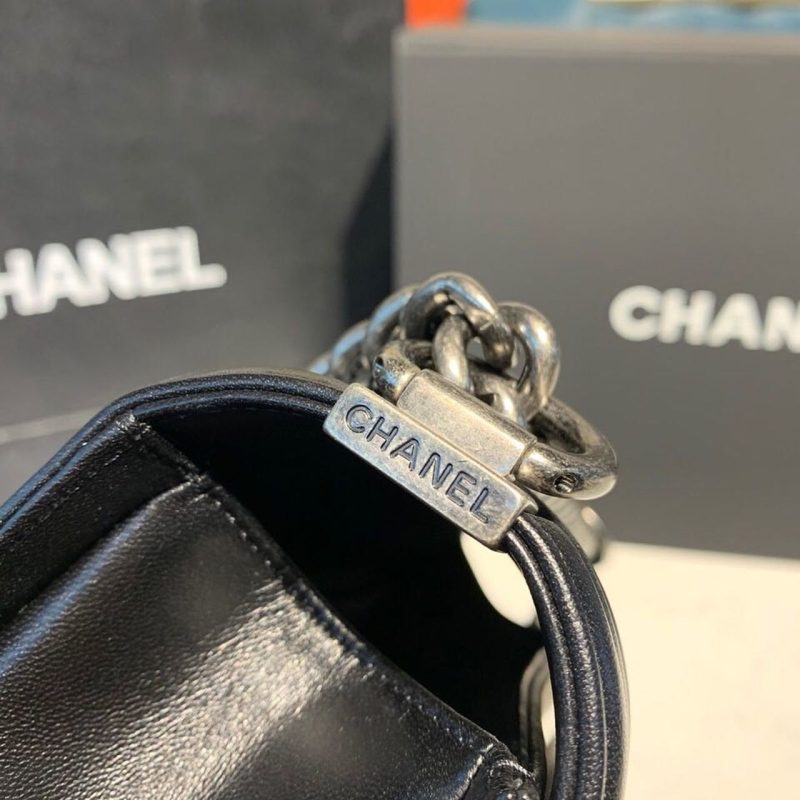 CHL Boy Handbag Silver Hardware Black For Women, Women’s Bags, Shoulder And Crossbody Bags 9.8in/25cm A67086 - Image 7