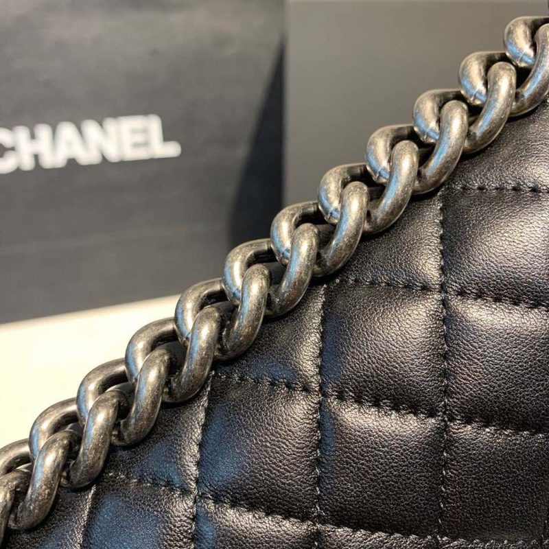 CHL Boy Handbag Silver Hardware Black For Women, Women’s Bags, Shoulder And Crossbody Bags 9.8in/25cm A67086 - Image 10