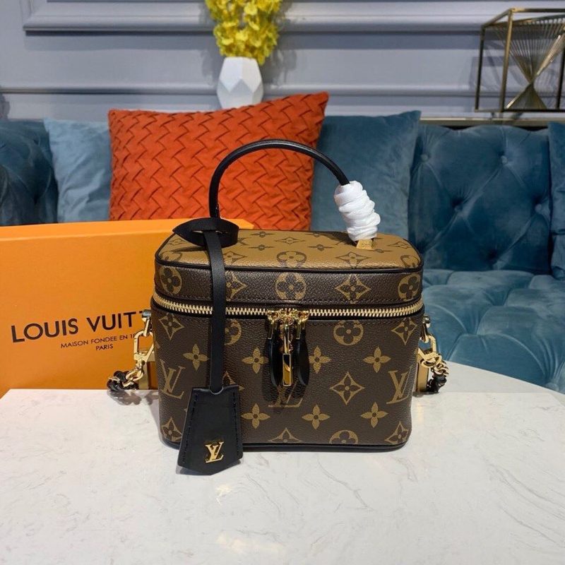 LV Vanity PM Monogram And Monogram Reverse Canvas By Nicolas Ghesquiere For Women,  Shoulder And Crossbody Bags 7.5in/19cm LV M45165 - Image 3