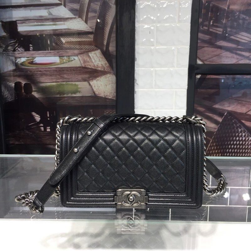 CHL Boy Handbag Silver Hardware Black For Women, Women’s Handbags, Shoulder And Crossbody Bags 9.8in/25cm A67086 - Image 2