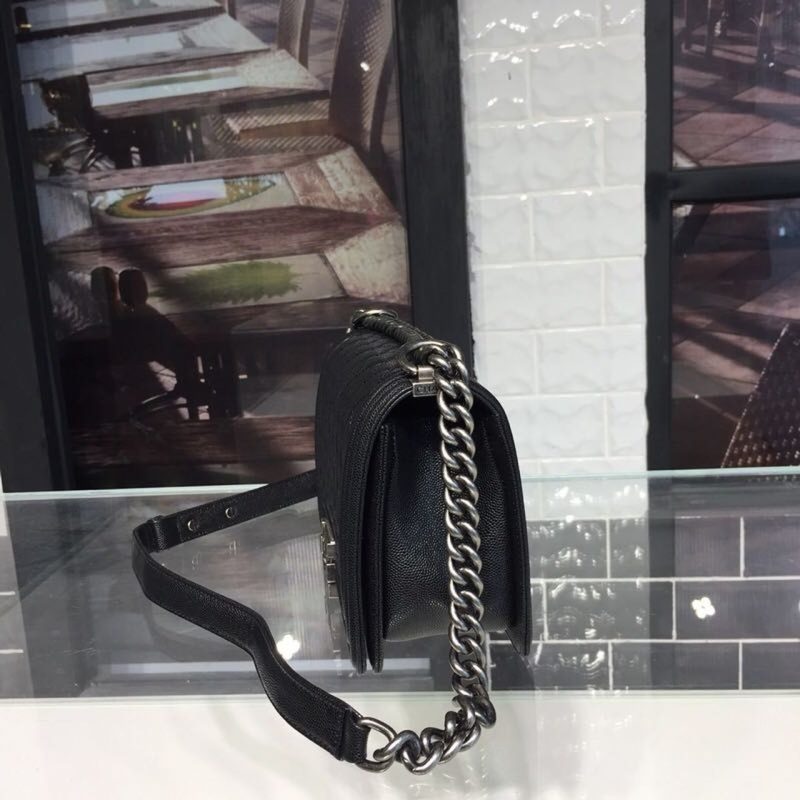 CHL Boy Handbag Silver Hardware Black For Women, Women’s Handbags, Shoulder And Crossbody Bags 9.8in/25cm A67086 - Image 4