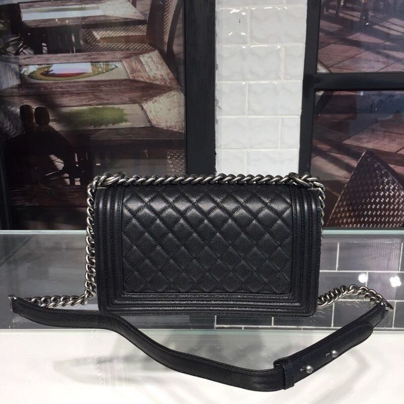 CHL Boy Handbag Silver Hardware Black For Women, Women’s Handbags, Shoulder And Crossbody Bags 9.8in/25cm A67086 - Image 3