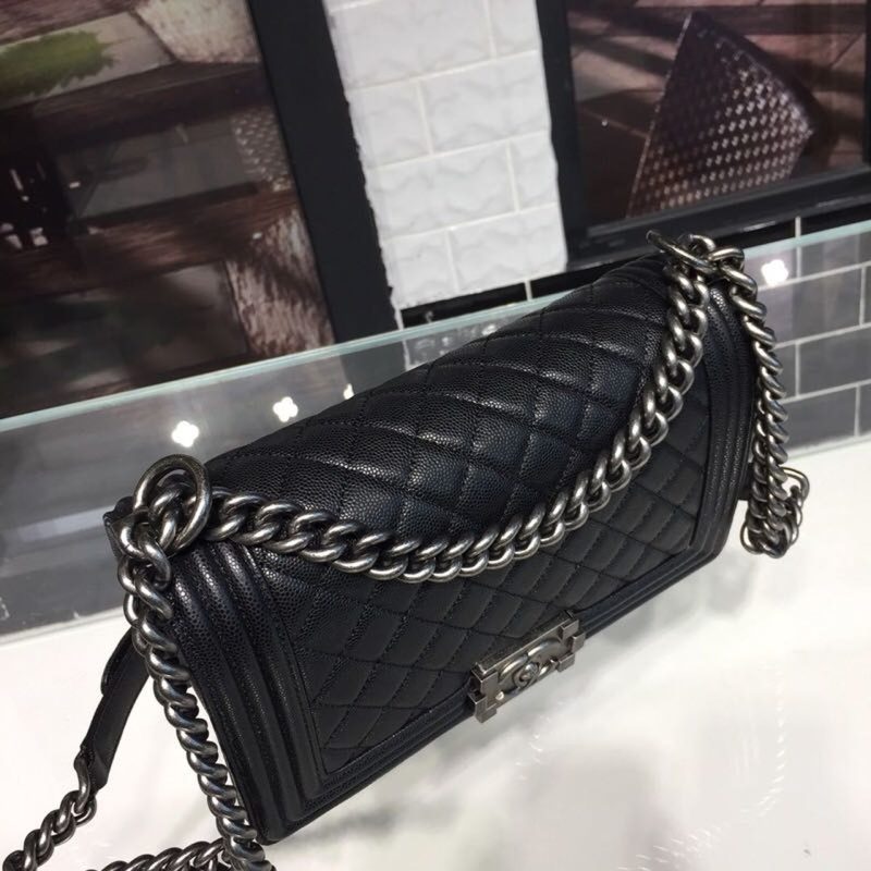 CHL Boy Handbag Silver Hardware Black For Women, Women’s Handbags, Shoulder And Crossbody Bags 9.8in/25cm A67086 - Image 7