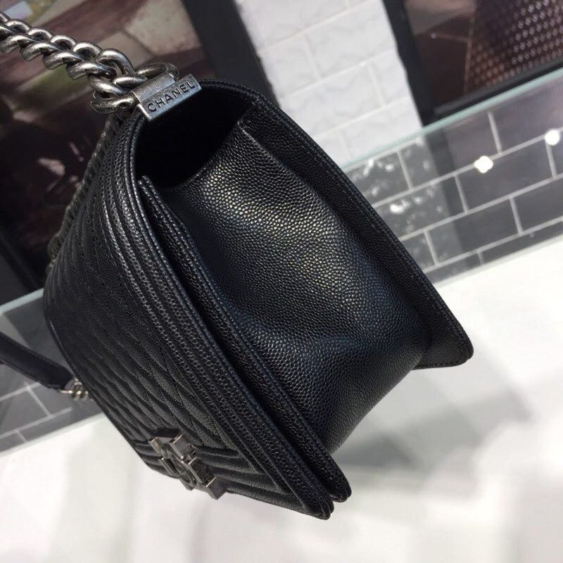 CHL Boy Handbag Silver Hardware Black For Women, Women’s Handbags, Shoulder And Crossbody Bags 9.8in/25cm A67086 - Image 5