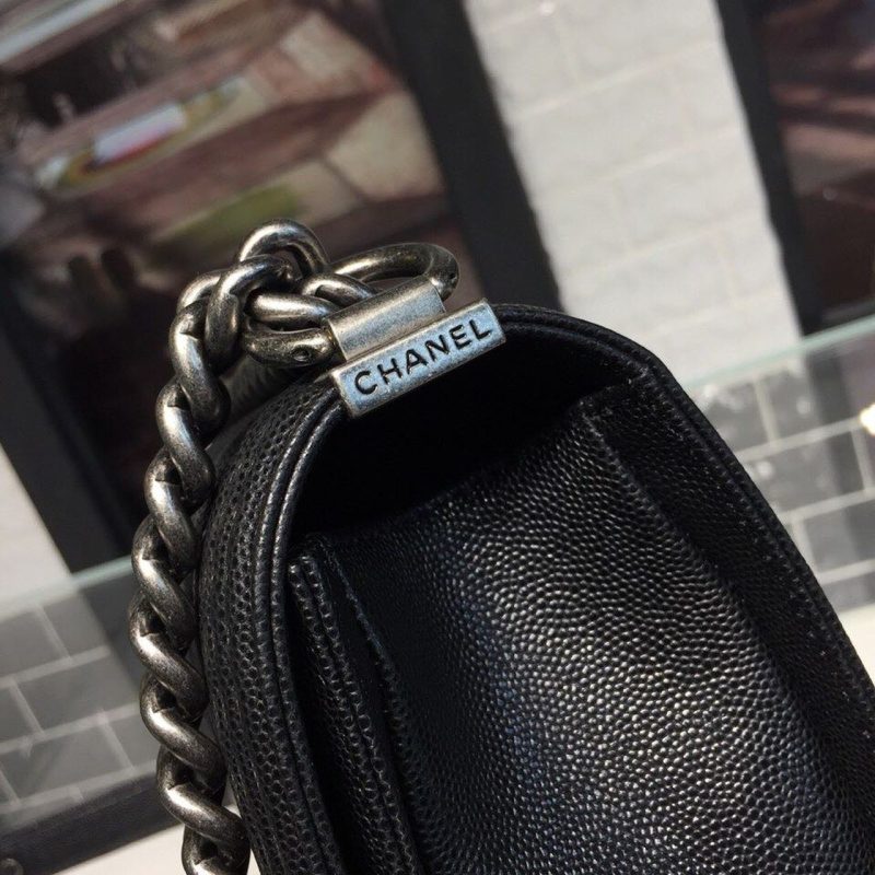 CHL Boy Handbag Silver Hardware Black For Women, Women’s Handbags, Shoulder And Crossbody Bags 9.8in/25cm A67086 - Image 10