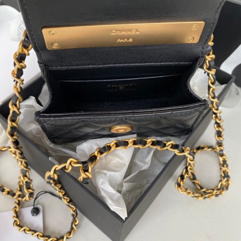 CHL Clutch With Chain Gold Hardware Black For Women, Women’s Handbags, Shoulder Bags 5.7in/14.5cm AP2945 - Image 8