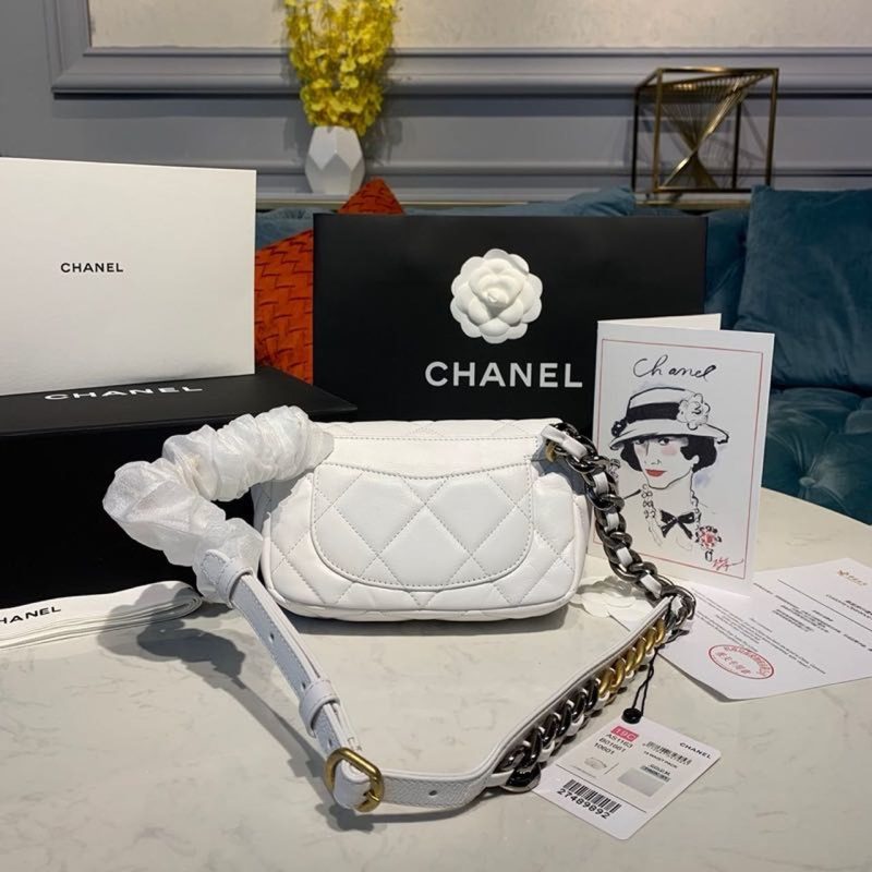 CHL 19 Waist Bag White For Women, Women’s Bags 7.8in/20cm AS1163 - Image 3