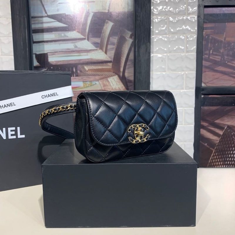 CHL Chain Infinity Waist Belt Bag Black For Women, Women’s Bags 6.7in/17cm - Image 3