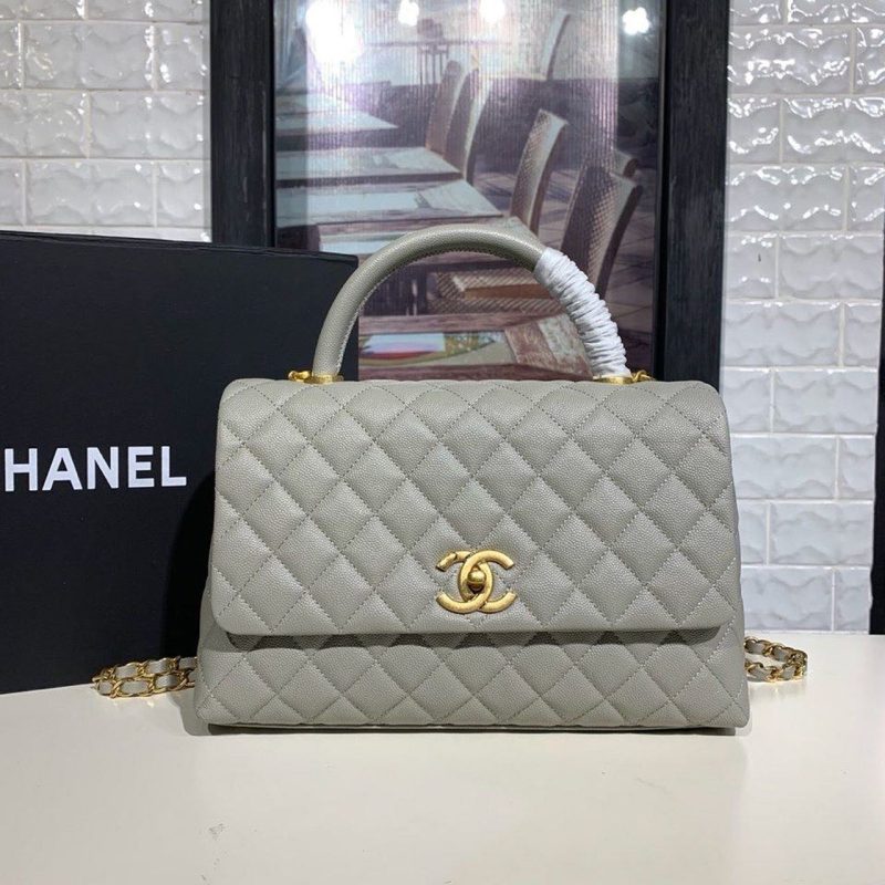 CHLLarge Flap Bag With Top Handle Grey For Women, Women’s Handbags, Shoulder And Crossbody Bags 11in/28cm A92991 - Image 2