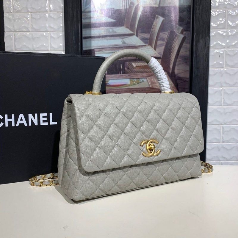 CHLLarge Flap Bag With Top Handle Grey For Women, Women’s Handbags, Shoulder And Crossbody Bags 11in/28cm A92991 - Image 5
