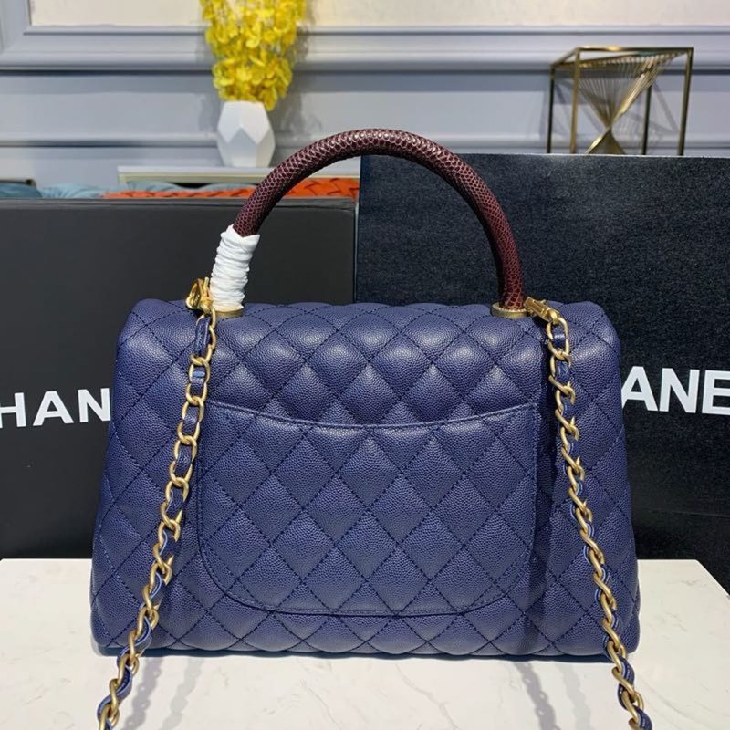 CHLLarge Flap Bag With Top Handle Blue For Women, Women’s Handbags, Shoulder And Crossbody Bags 11in/28cm A92991 - Image 4