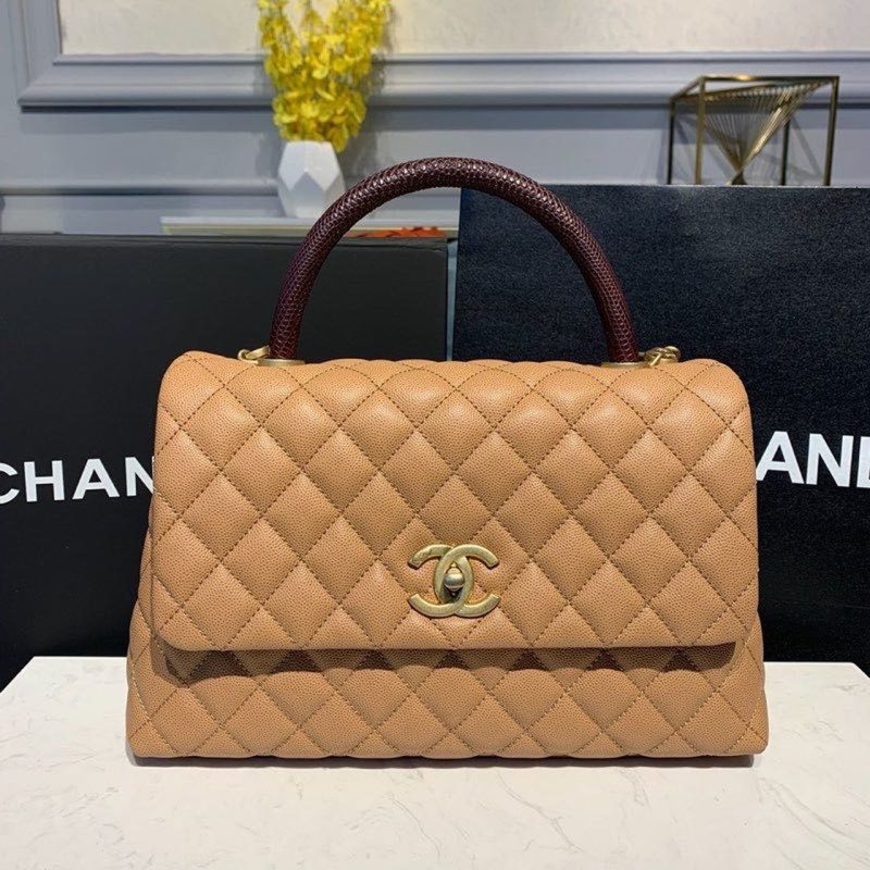 CHLLarge Flap Bag With Top Handle Light Brown For Women, Women’s Handbags, Shoulder And Crossbody Bags 11in/28cm A92991 - Image 2