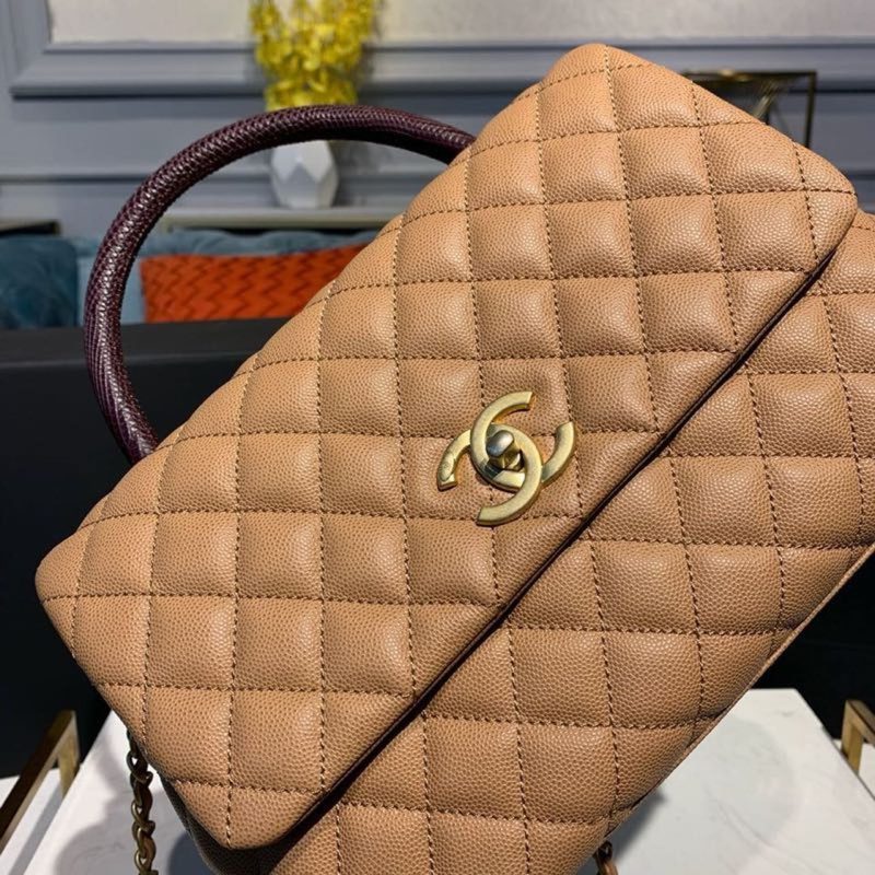 CHLLarge Flap Bag With Top Handle Light Brown For Women, Women’s Handbags, Shoulder And Crossbody Bags 11in/28cm A92991 - Image 7