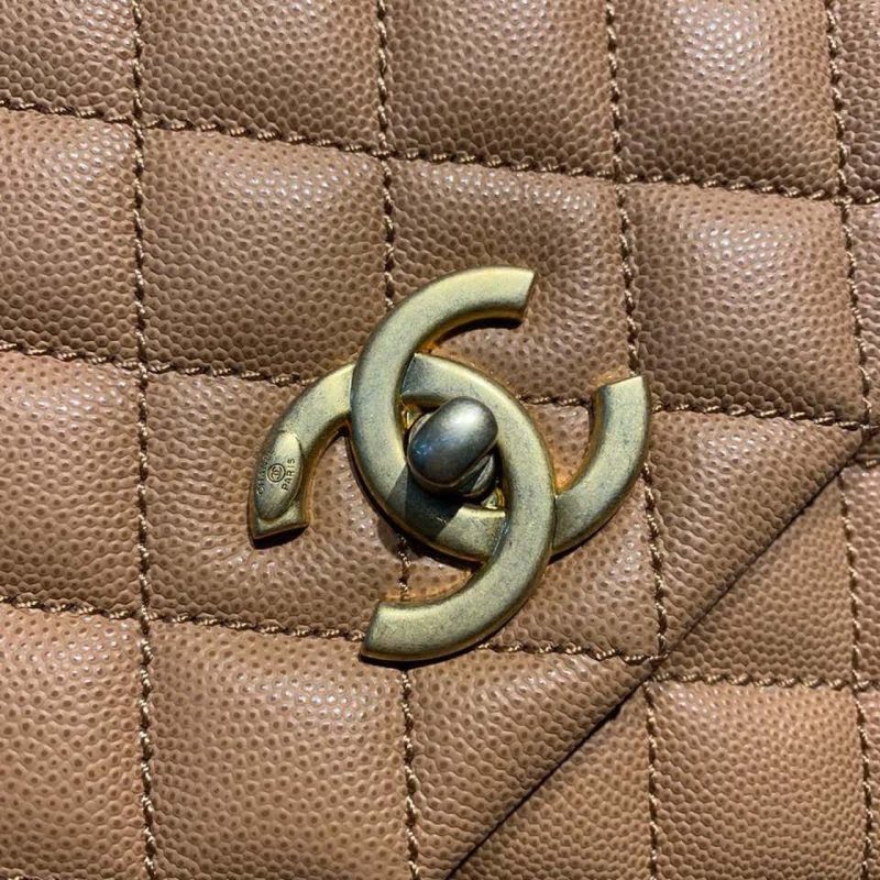 CHLLarge Flap Bag With Top Handle Light Brown For Women, Women’s Handbags, Shoulder And Crossbody Bags 11in/28cm A92991 - Image 9
