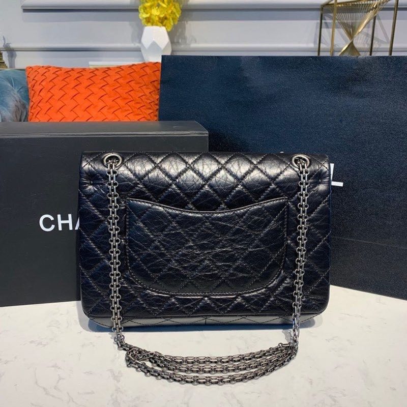 CHL 2.55 Handbag Silver Hardware Black For Women, Women’s Bags, Shoulder And Crossbody 11in/28cm A37586 - Image 5