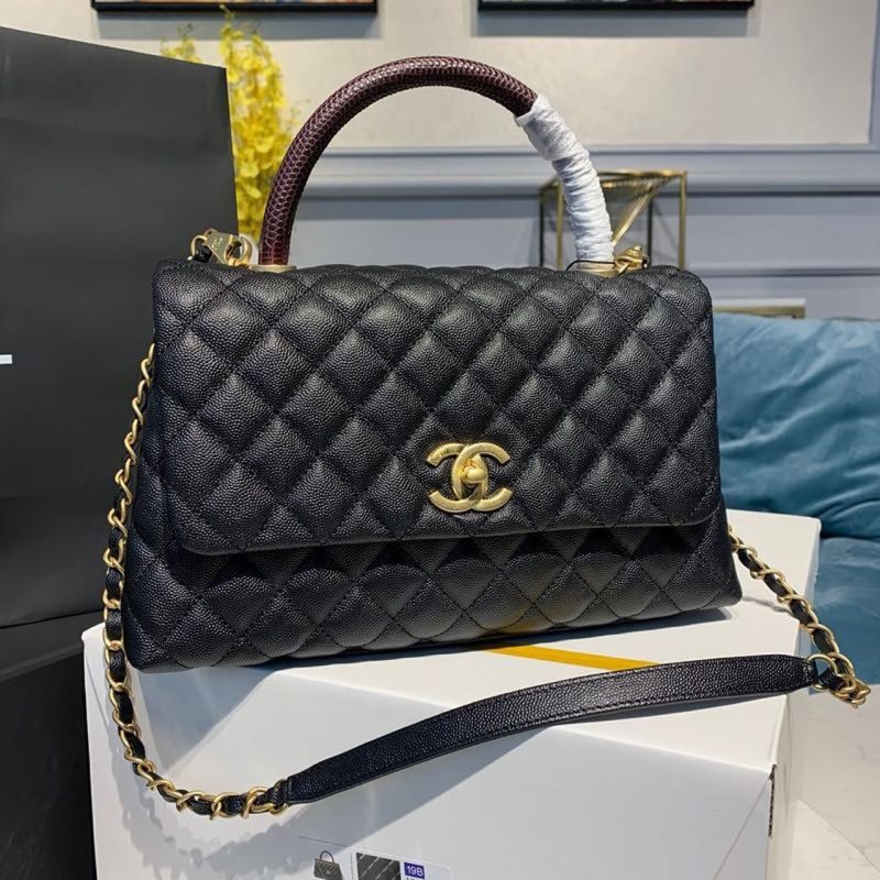 CHLLarge Flap Bag With Top Handle Black For Women, Women’s Handbags, Shoulder And Crossbody Bags 11in/28cm A92991