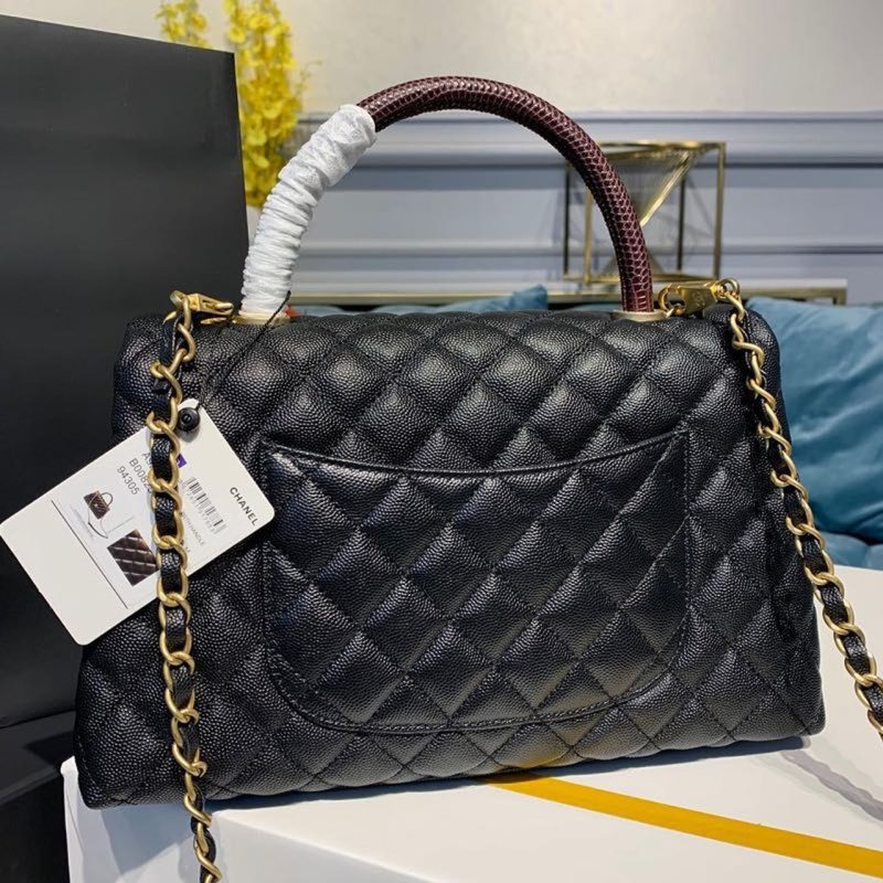 CHLLarge Flap Bag With Top Handle Black For Women, Women’s Handbags, Shoulder And Crossbody Bags 11in/28cm A92991 - Image 3