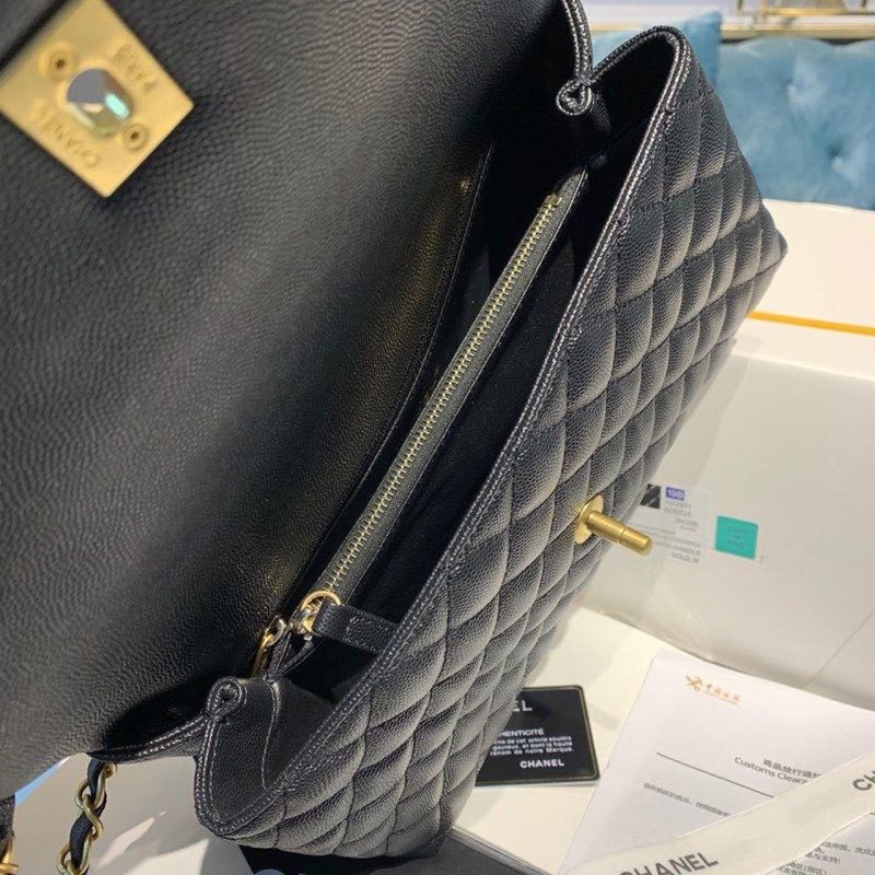 CHLLarge Flap Bag With Top Handle Black For Women, Women’s Handbags, Shoulder And Crossbody Bags 11in/28cm A92991 - Image 8