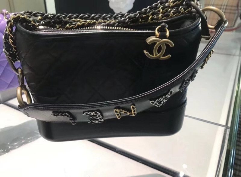 CHL Gabrielle Hobo Bag 20cm Aged Calfskin Leather Spring/Summer Act 2 Collection, Black - Image 4