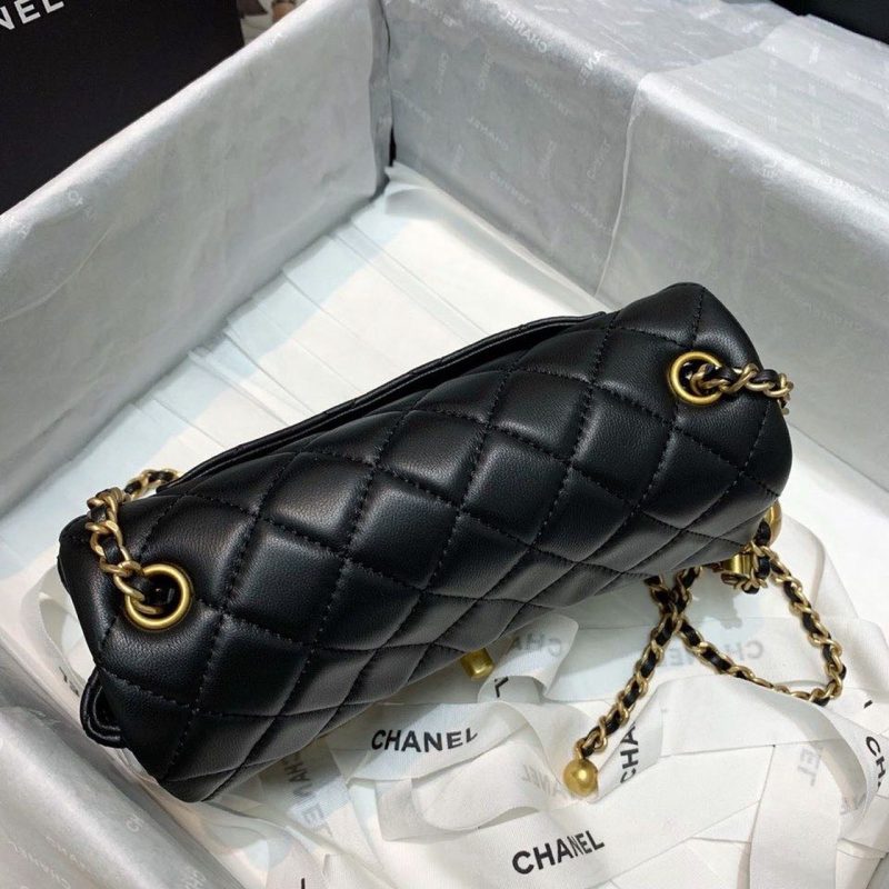 CHLFlap Bag With CHLBall On Strap Black For Women, Women’s Handbags, Shoulder And Crossbody Bags 7.8in/20cm AS1787 - Image 9