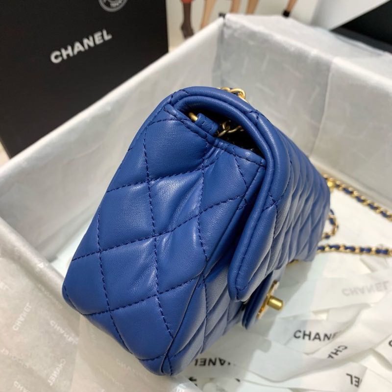 CHLFlap Bag With CHLBall On Strap Blue For Women, Women’s Handbags, Shoulder And Crossbody Bags 7.8in/20cm AS1787 - Image 9