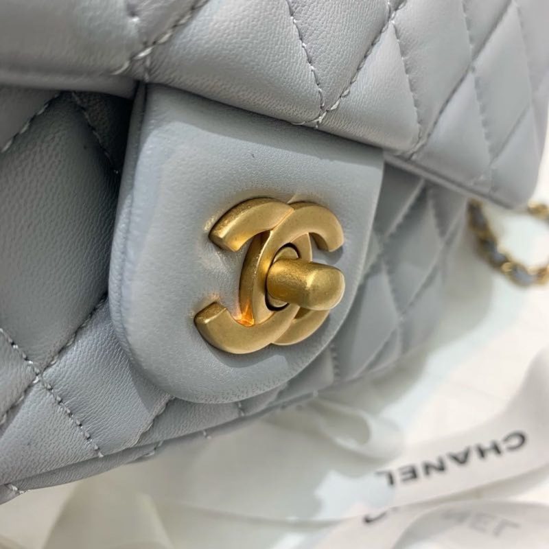 CHLFlap Bag With CHLBall On Strap Grey For Women, Women’s Handbags, Shoulder And Crossbody Bags 7.8in/20cm AS1787 - Image 6