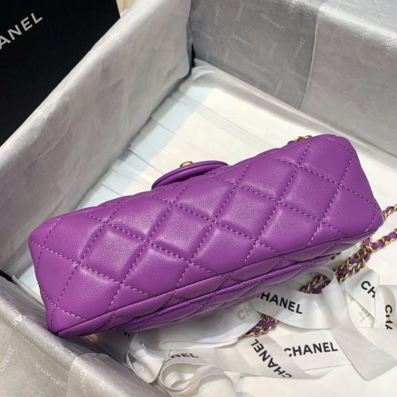 CHLFlap Bag With CHLBall On Strap Purple For Women, Women’s Handbags, Shoulder And Crossbody Bags 7.8in/20cm AS1787 - Image 10