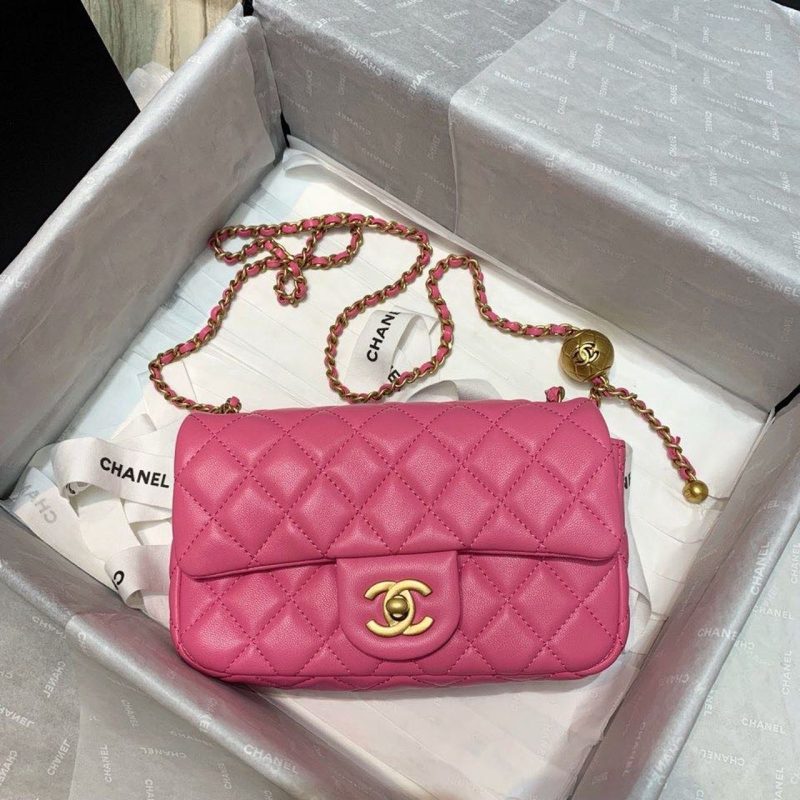 CHLFlap Bag With CHLBall On Strap PiNike For Women, Women’s Handbags, Shoulder And Crossbody Bags 7.8in/20cm AS1787 - Image 8