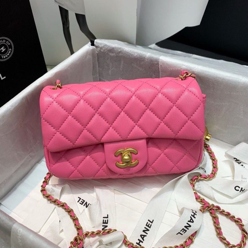 CHLFlap Bag With CHLBall On Strap PiNike For Women, Women’s Handbags, Shoulder And Crossbody Bags 7.8in/20cm AS1787 - Image 9