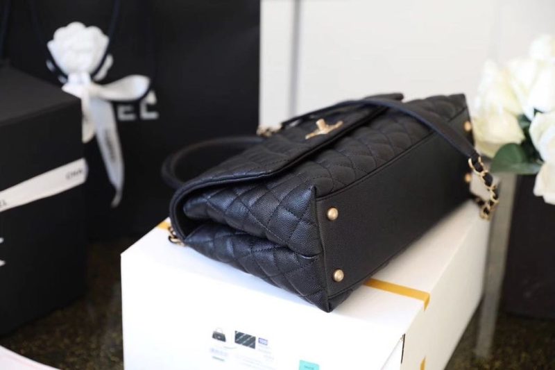 CHLLarge Flap Bag With Top Handle Black For Women, Women’s Handbags, Shoulder And Crossbody Bags 11in/28cm A92991 - Image 5